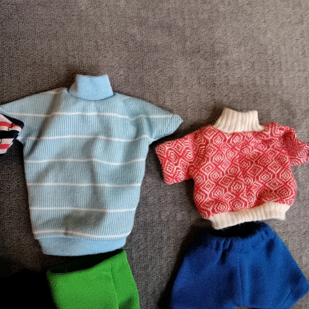 Barbie 1970s Vintage Clothing Lot, Retro 70s Doll Bundle, Pants Tops Mod